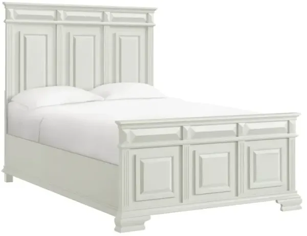 Elements International Bridgestone Antique White Queen Panel Bed