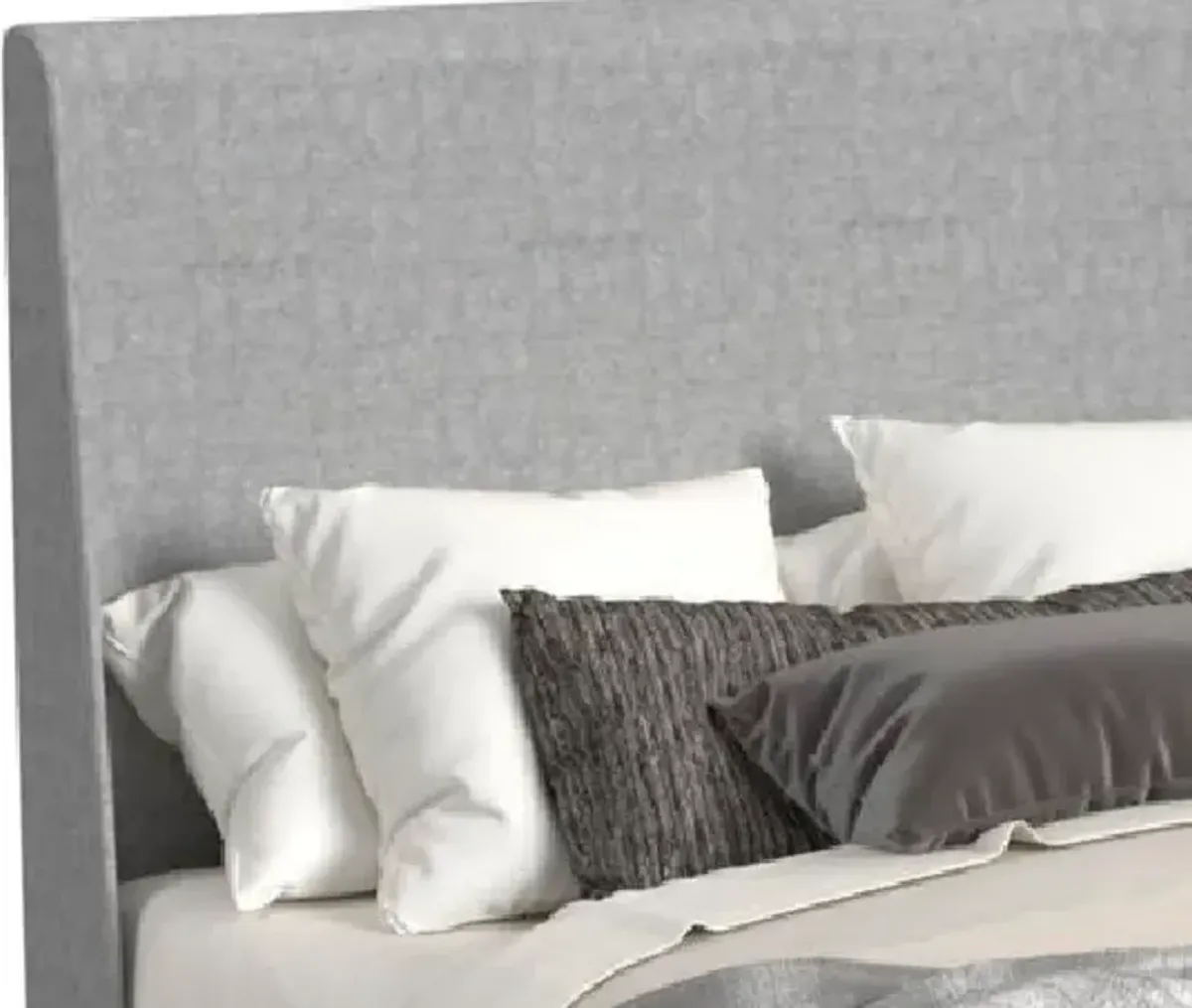 Elements International Westland 4-Piece Almond/Gray Full Upholstered Bedroom Set