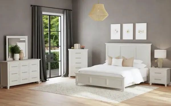 Elements International Canterbury 4-Piece Ivory Full Bedroom Set