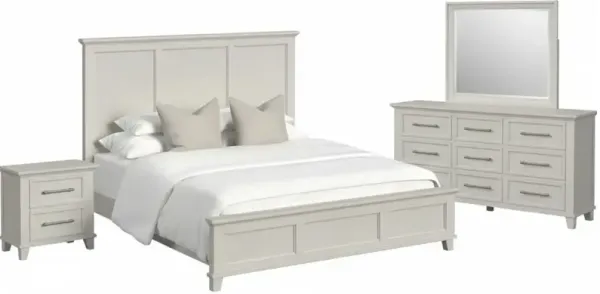 Elements International Canterbury 4-Piece Ivory King Bedroom Set