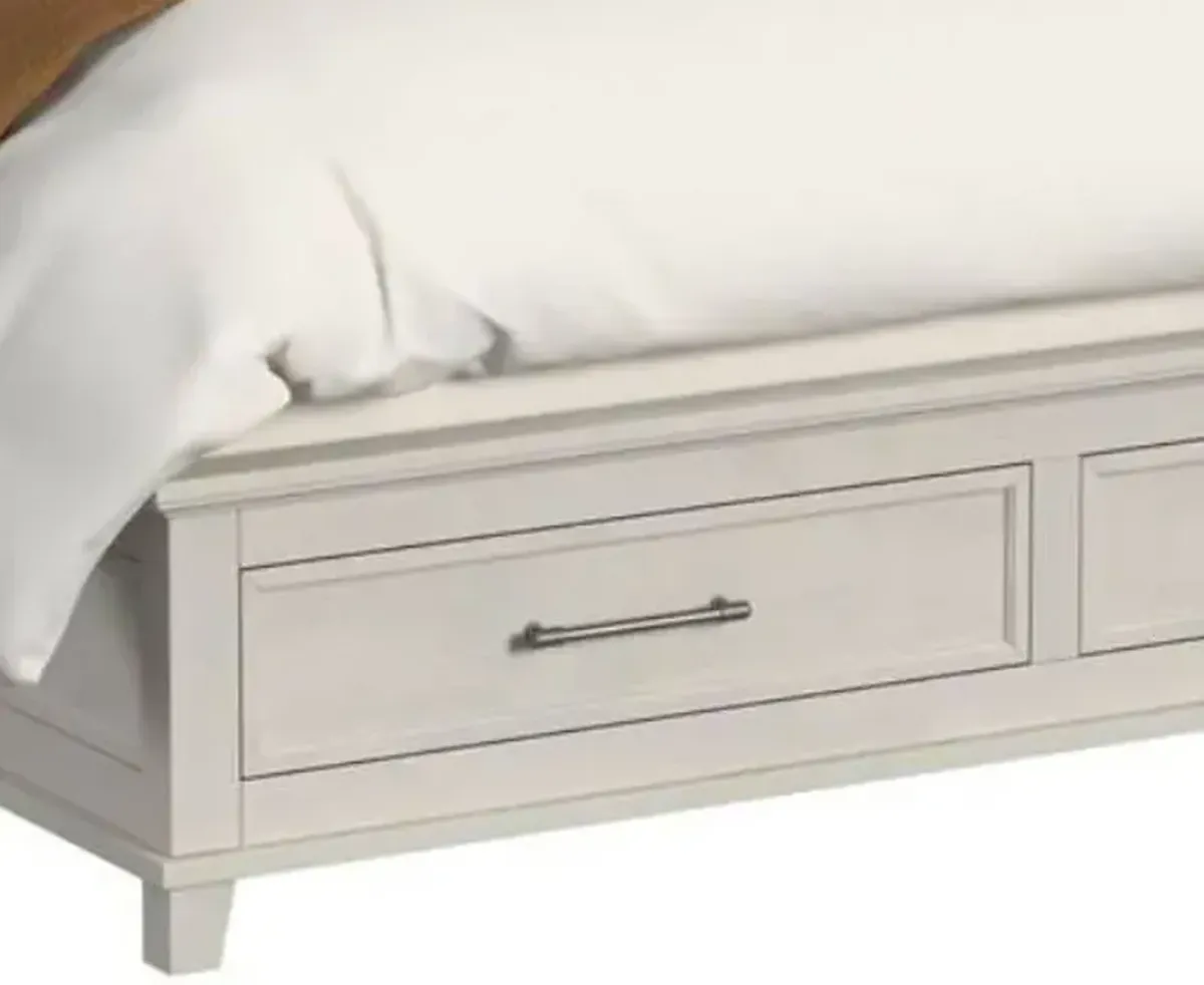 Elements International Canterbury Ivory King Storage Panel Bed