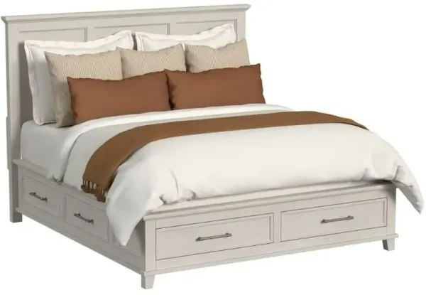 Elements International Canterbury Ivory King Storage Panel Bed