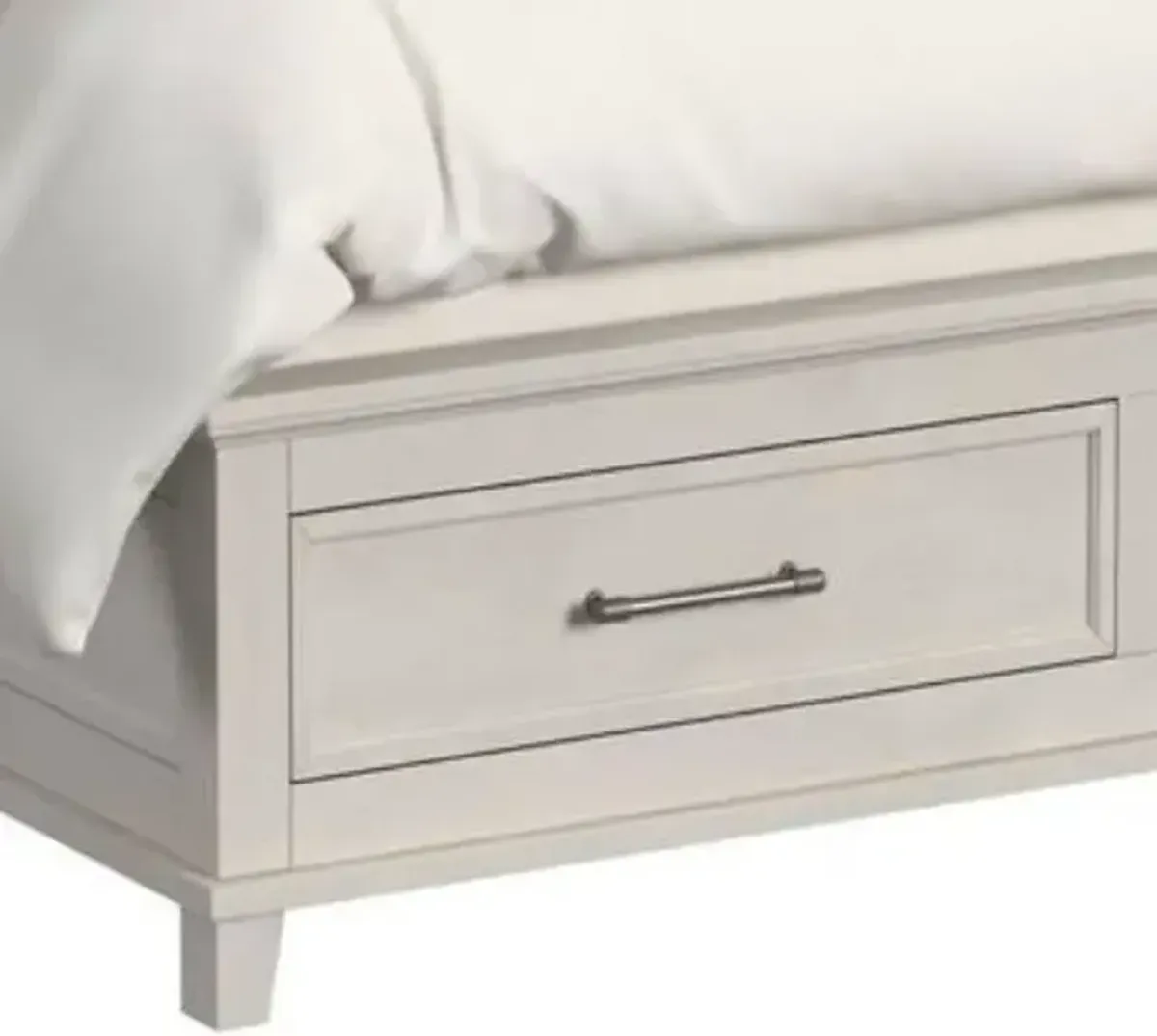 Elements International Canterbury Ivory Queen Storage Panel Bed
