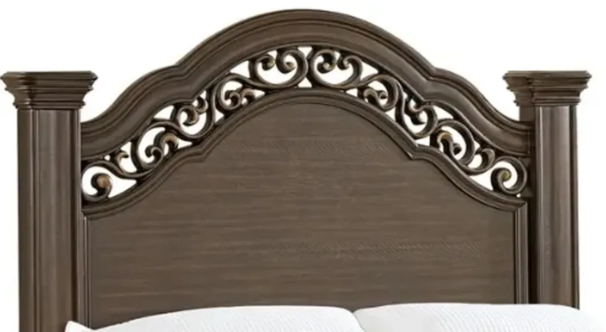 Elements International Brunswick Brown Queen Panel Bed