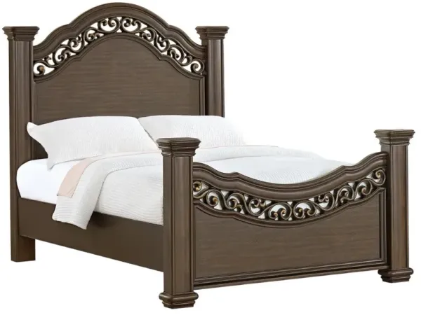 Elements International Brunswick Brown Queen Panel Bed
