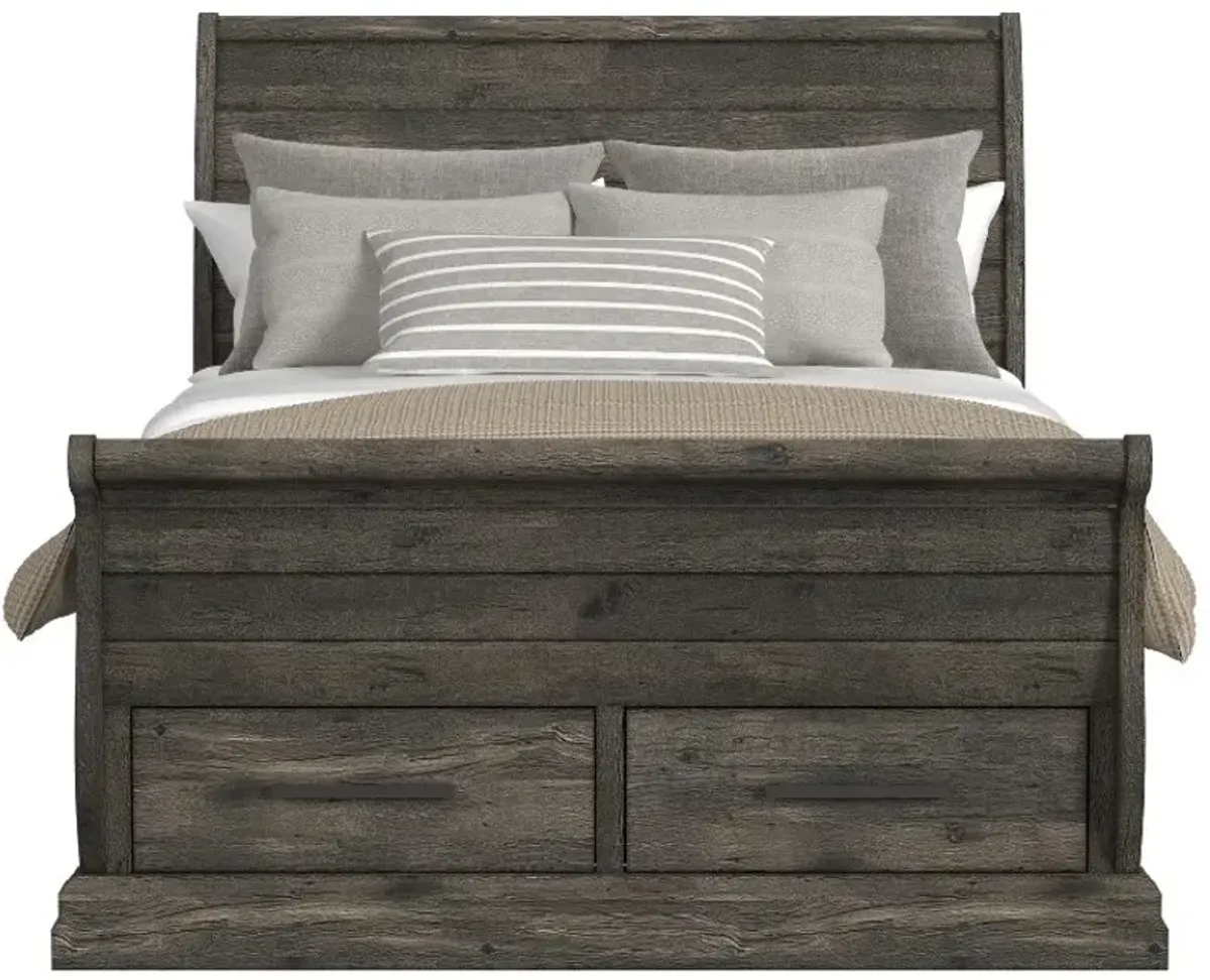 Elements International Park Ridge Charcoal King Storage Panel Bed