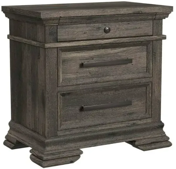 Elements International Park Ridge Charcoal Nightstand