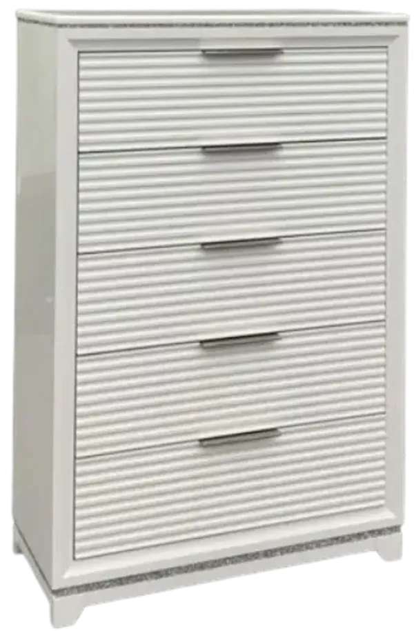 Elements International Denmark White 5-Drawer Chest