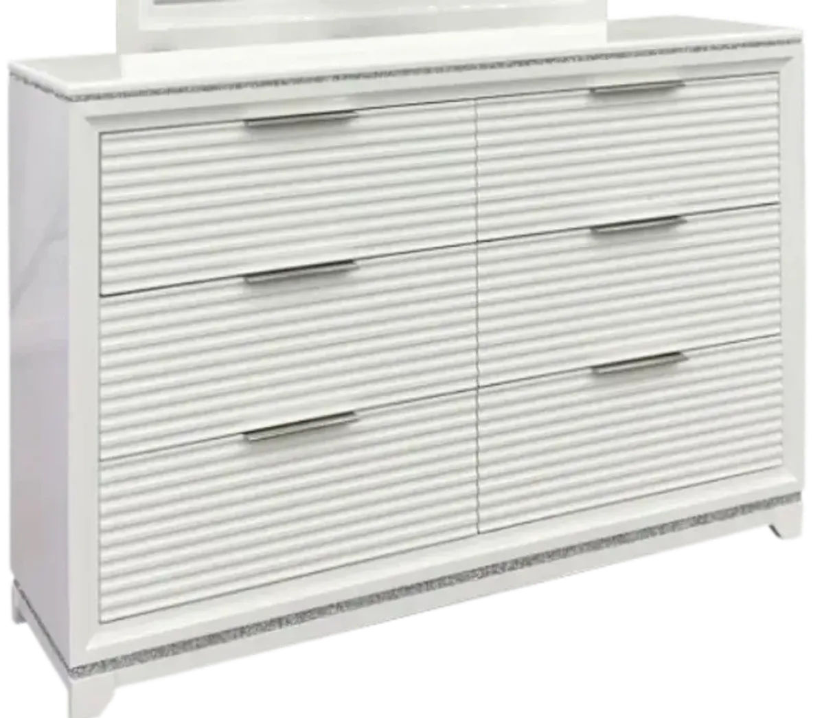 Elements International Denmark White 6-Drawer Dresser 