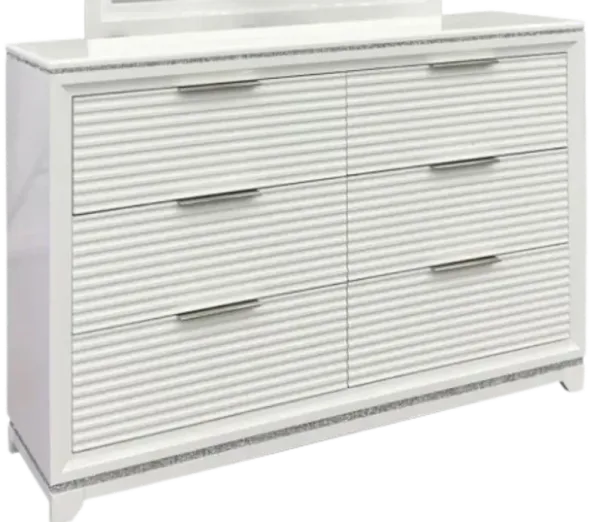 Elements International Denmark White 6-Drawer Dresser