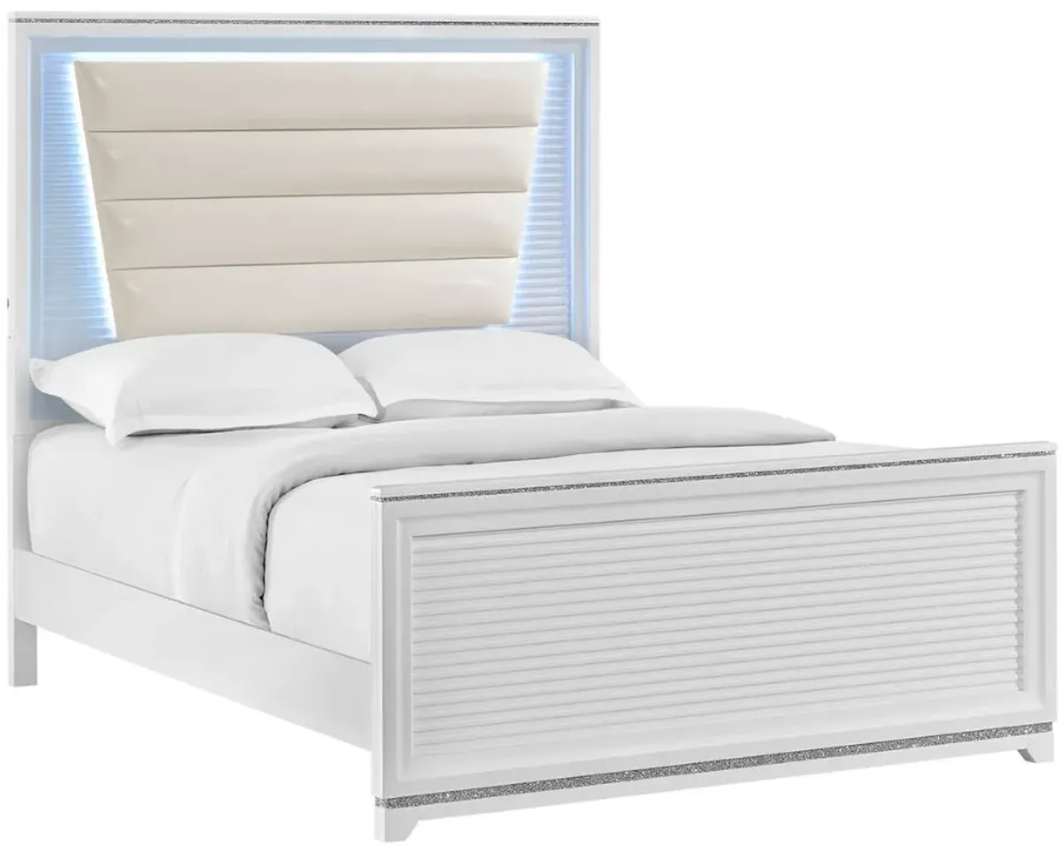 Elements International Denmark 4-Piece White Full Bedroom Set