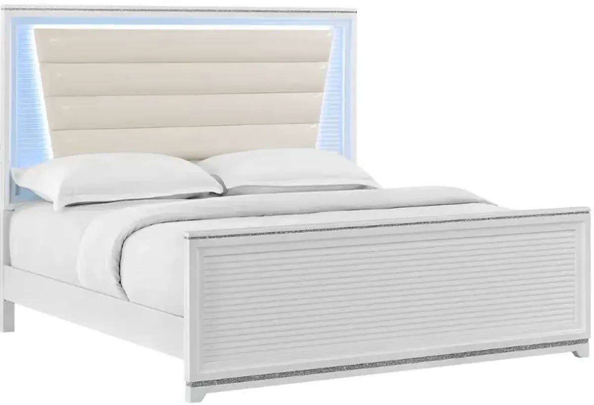 Elements International Denmark 4-Piece White King Bedroom Set