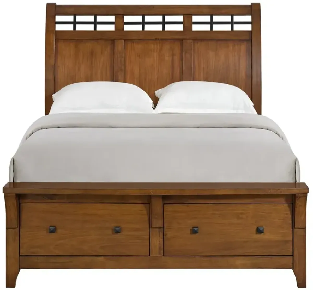 Elements International Gage Chestnut King Storage Sleigh Bed