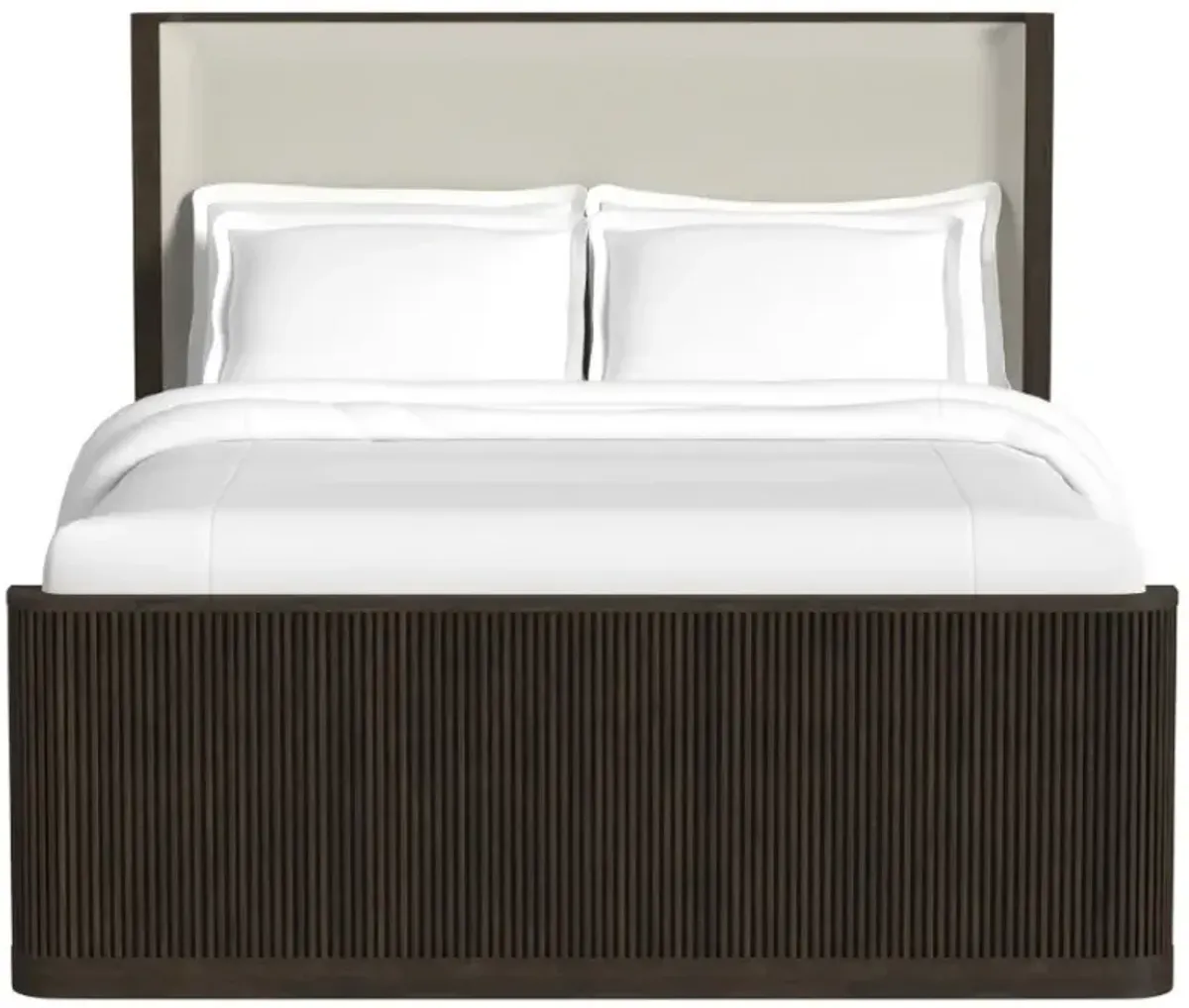 Elements International Sylvie Dark Brown Queen Upholstered Panel Bed