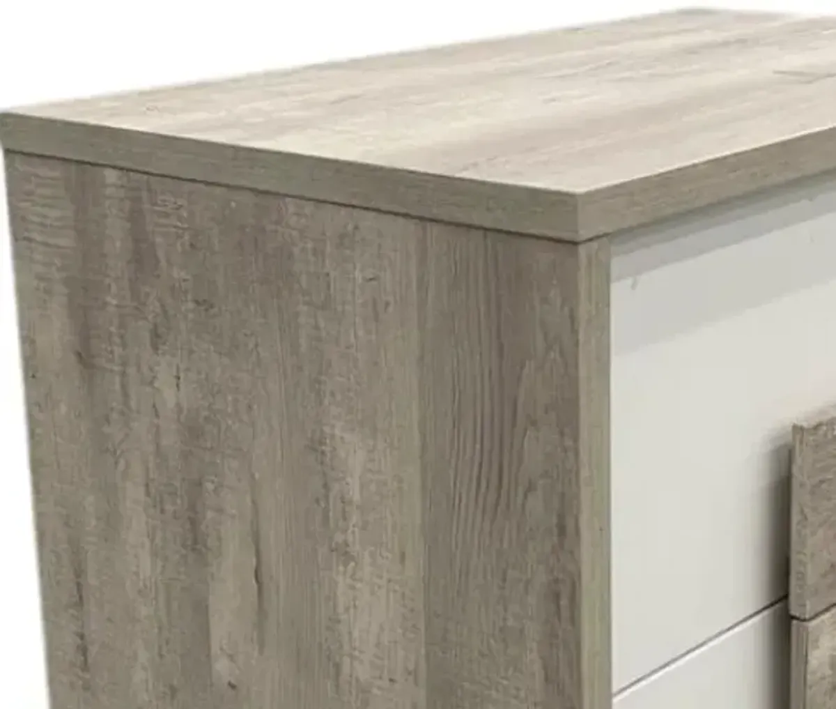 Elements International San Matteo Ash Gray/White Nightstand