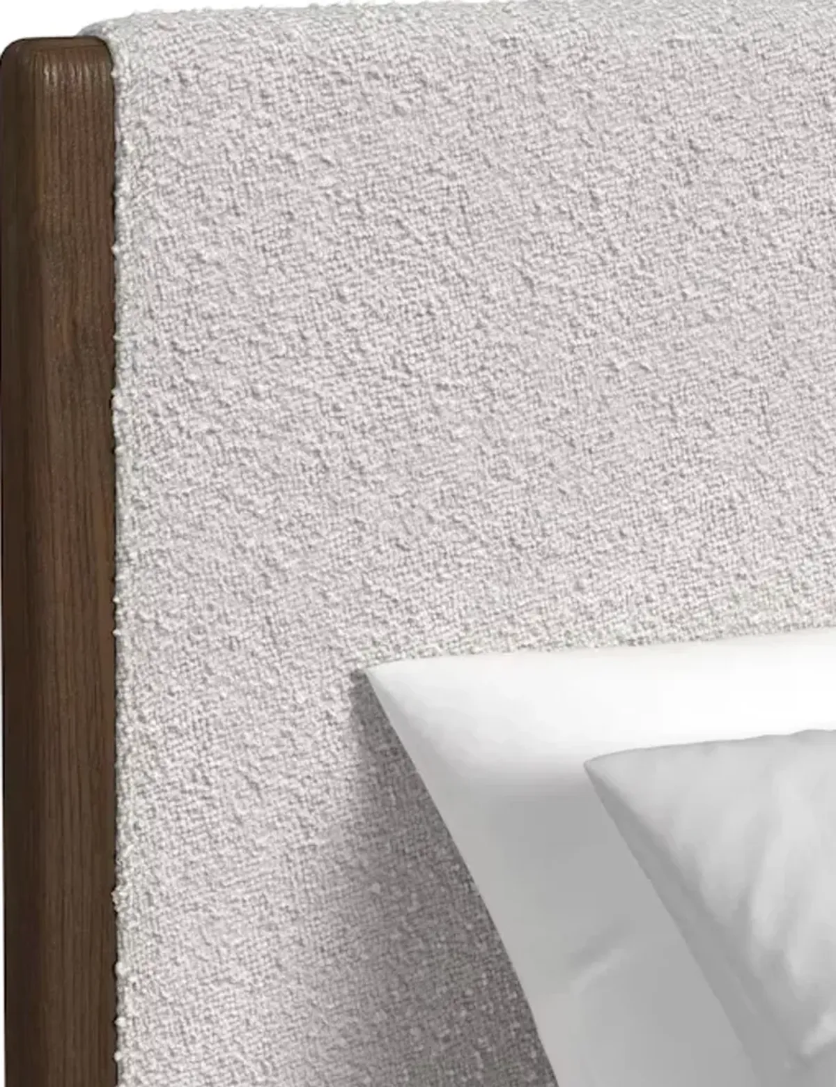 Elements International Brisbane Boucle Beige/Brown King Upholstered Panel Bed