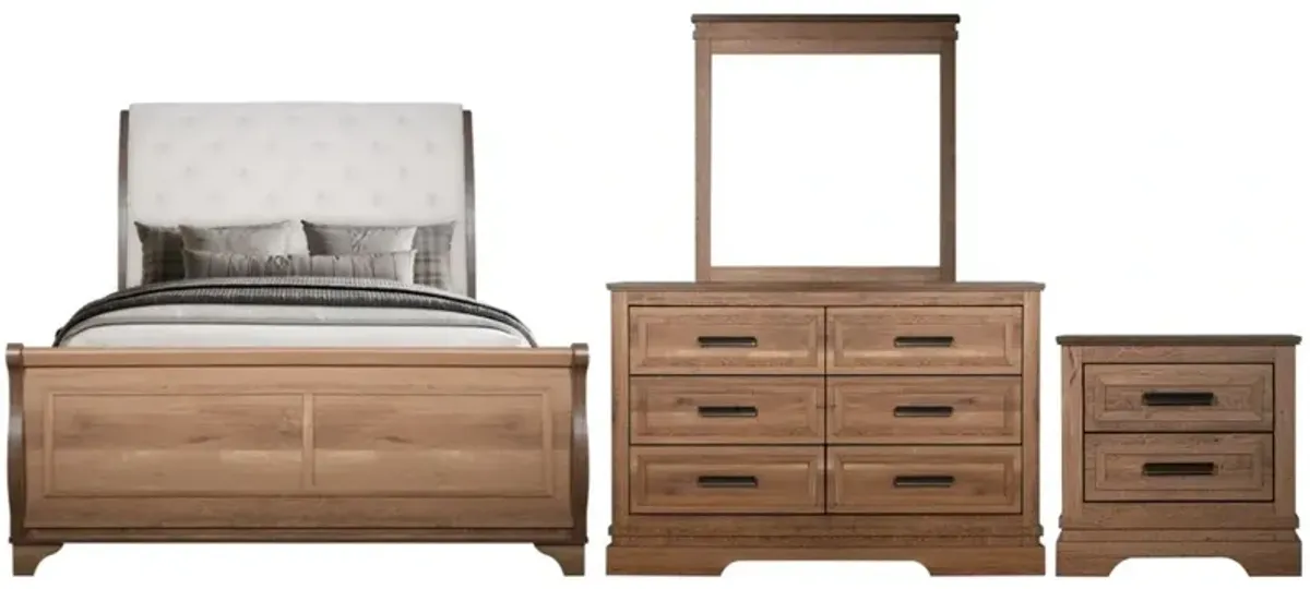 New ClassicÂ® Home Furnishings Coventry Hall 4-Piece Pecan King Sleigh Bedroom Set