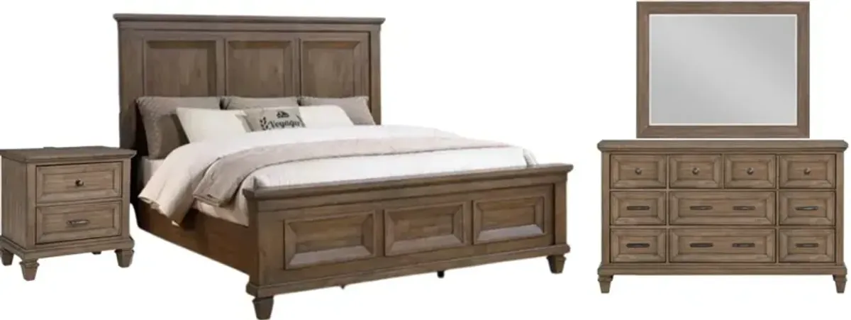 New ClassicÂ® Home Furnishings Mariana 4-Piece Vintage Mocha King Bedroom Set