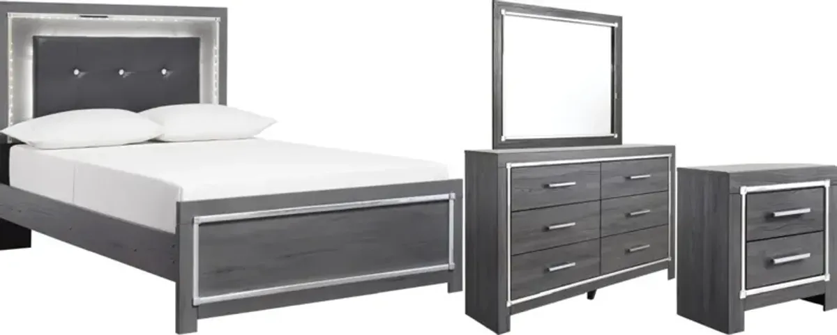 Signature Design by AshleyÂ® Lodanna 4-Piece Gray King Panel Bed Set