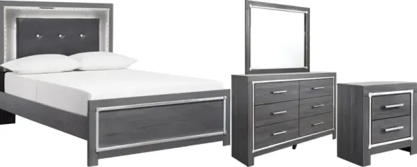 Signature Design by AshleyÂ® Lodanna 4-Piece Gray Queen Panel Bed Set