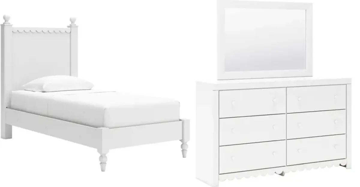 Signature Design by AshleyÂ® Mollviney 3-Piece White Twin Panel Bedroom Set