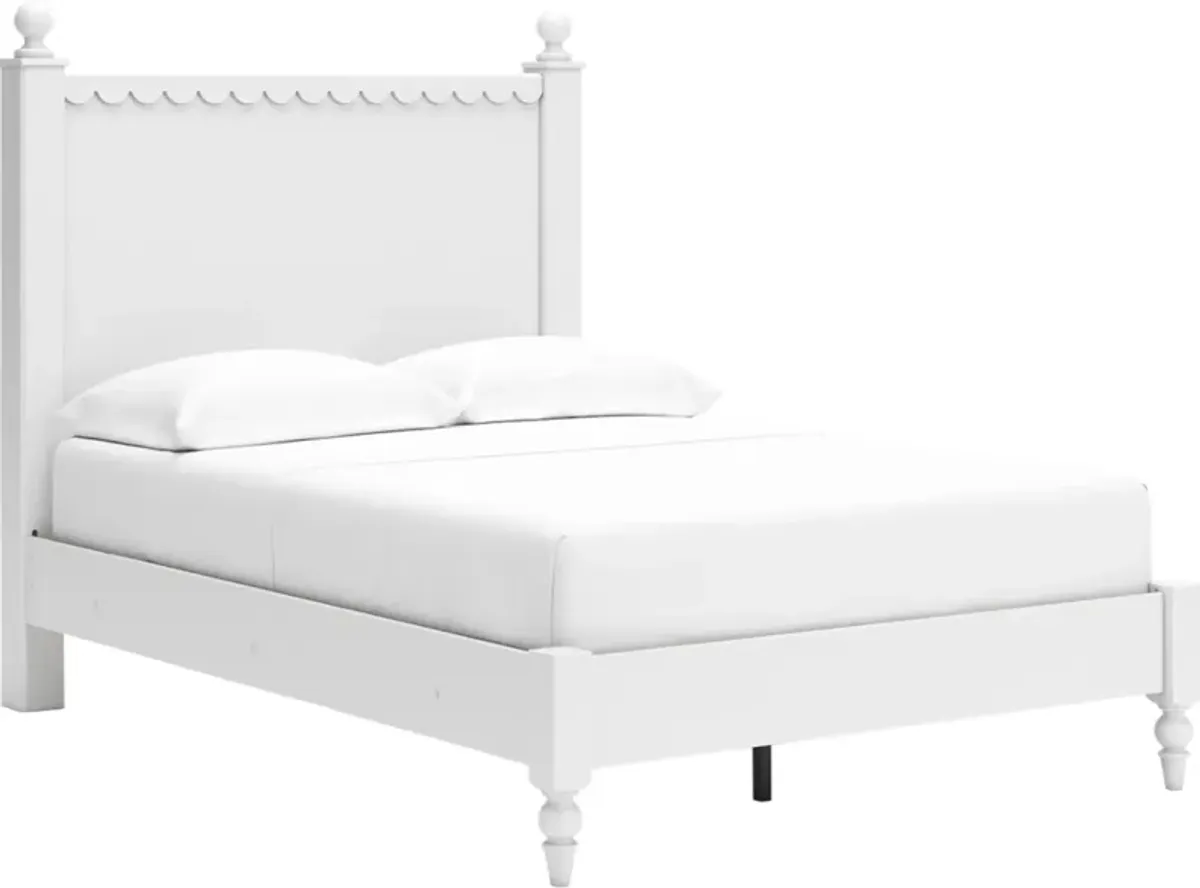 Signature Design by AshleyÂ® Mollviney 4-Piece White Full Panel Bedroom Set