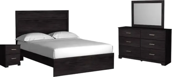 Signature Design by AshleyÂ® Belachime 4 Piece Dark Charcoal Queen Bedroom Set