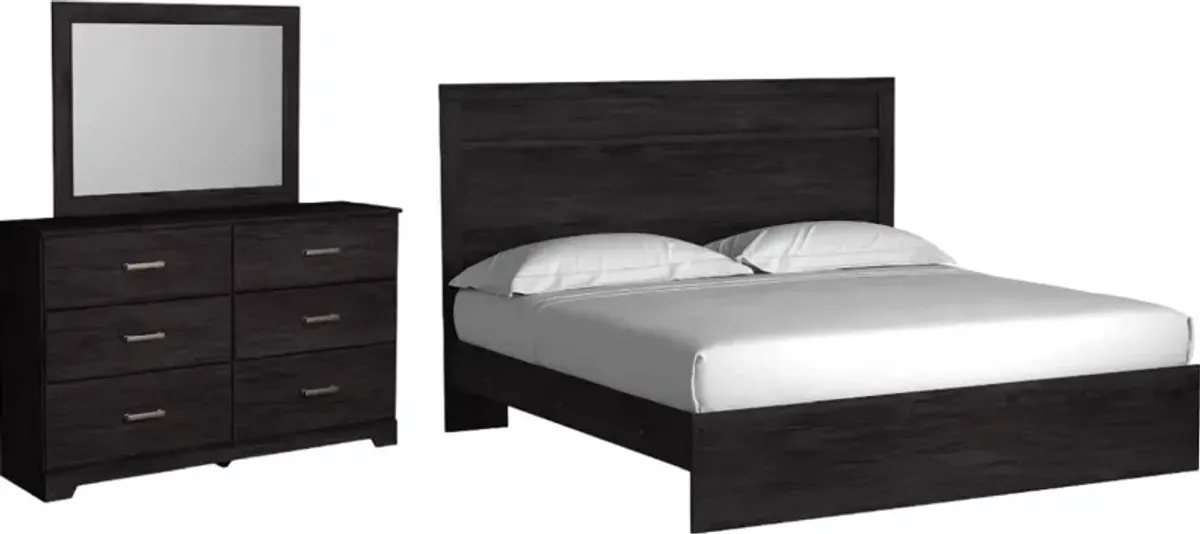 Signature Design by AshleyÂ® Belachime 3 Piece Dark Charcoal King Bedroom Set