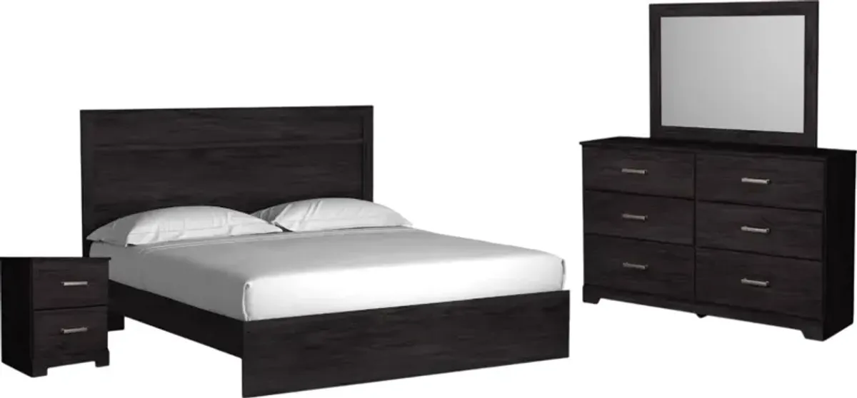 Signature Design by AshleyÂ® Belachime 4 Piece Dark Charcoal King Bedroom Set