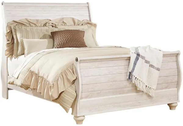 Signature Design by AshleyÂ® Willowton Whitewash King Sleigh Bed