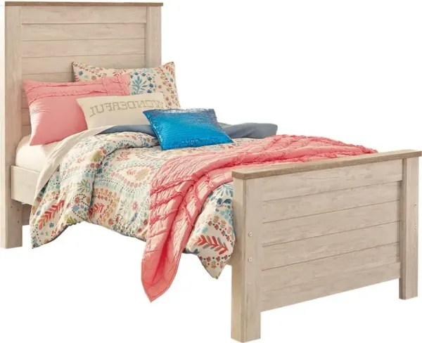 Signature Design by AshleyÂ® Willowton Whitewash Twin Panel Bed