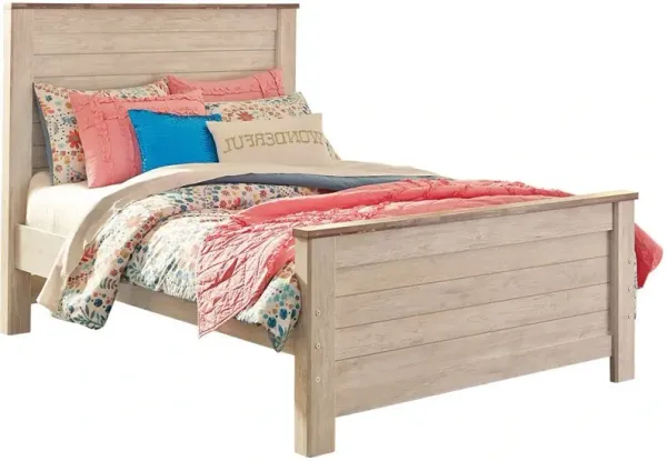 Signature Design by AshleyÂ® Willowton Whitewash Youth Full Panel Bed