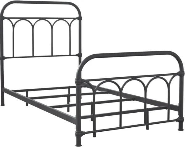 Signature Design by AshleyÂ® Nashburg Matte Black Twin Metal Rod Bed