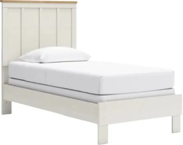 BenchcraftÂ® Linnocreek Warm Brown/White Twin Panel Bed