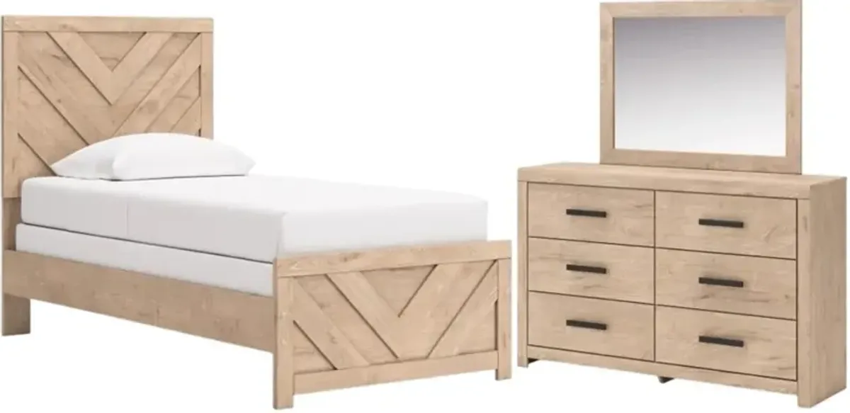  Signature Design by AshleyÂ® Sanginlane 3-Piece Tan Twin Bedroom Set