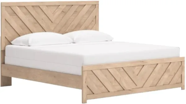 Signature Design by AshleyÂ® Sanginlane Tan King Panel Bed