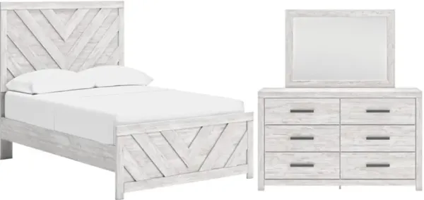Signature Design by AshleyÂ® Cayboni 3-Piece Whitewash Full Panel Bed Set