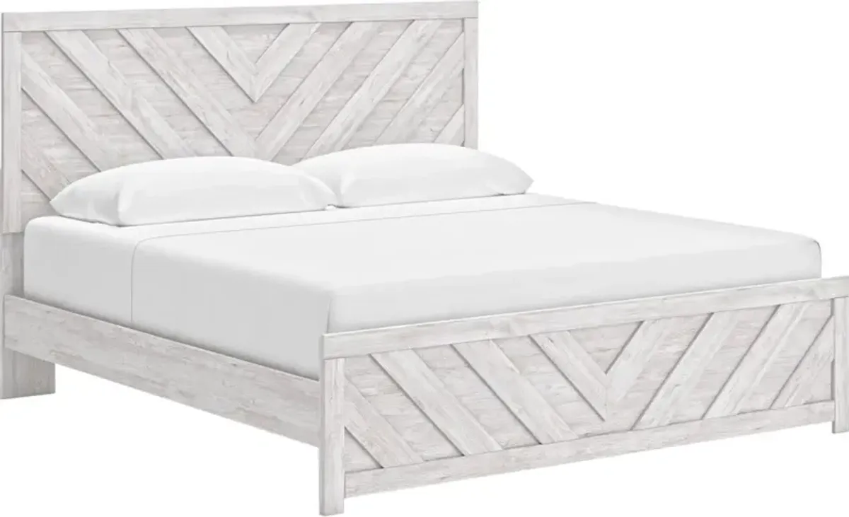 Signature Design by AshleyÂ® Cayboni Whitewash King Panel Bed