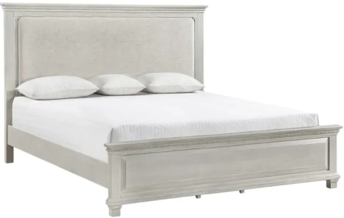 New ClassicÂ® Home Furnishings Silver Sands 4-Piece Gray King Panel Bedroom Set