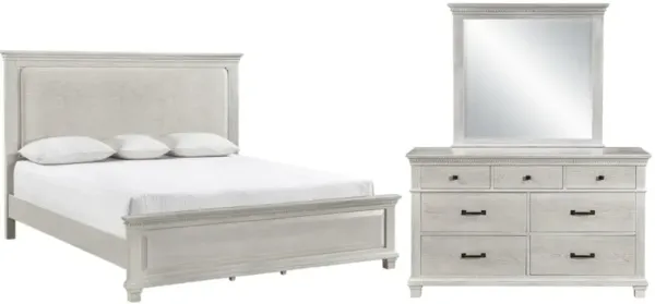 New ClassicÂ® Home Furnishings Silver Sands 3-Piece Gray Queen Panel Bedroom Set