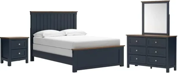 Signature Design by AshleyÂ® Landocken 4-Piece Blue/Brown Full Bedroom Set