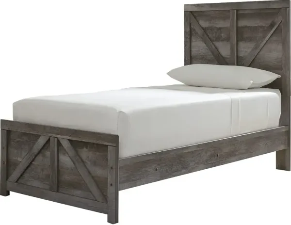 Signature Design by AshleyÂ® Wynnlow Gray Twin Crossbuck Panel Bed