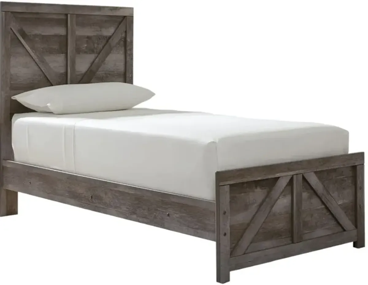 Signature Design by AshleyÂ® 4 Piece Wynnlow Rustic Gray Twin Panel Bedroom Set