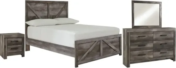 Signature Design by AshleyÂ® 4 Piece Wynnlow Rustic Gray Full Panel Bedroom Set
