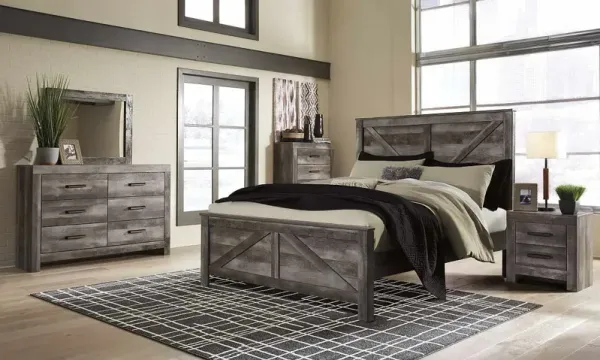 Signature Design by AshleyÂ® Wynnlow 4-Piece Gray Queen Crossbuck Panel Bedroom Set