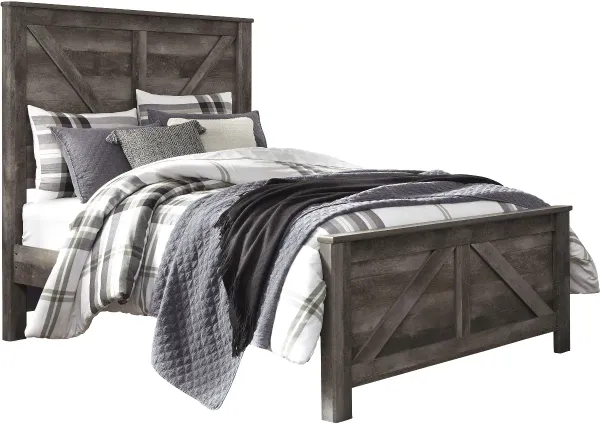 Signature Design by AshleyÂ® Wynnlow Gray Queen Crossbuck Panel Bed