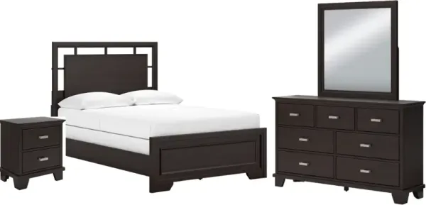 Signature Design by AshleyÂ® Covetown 4-Piece Dark Brown Full Panel Bedroom Set