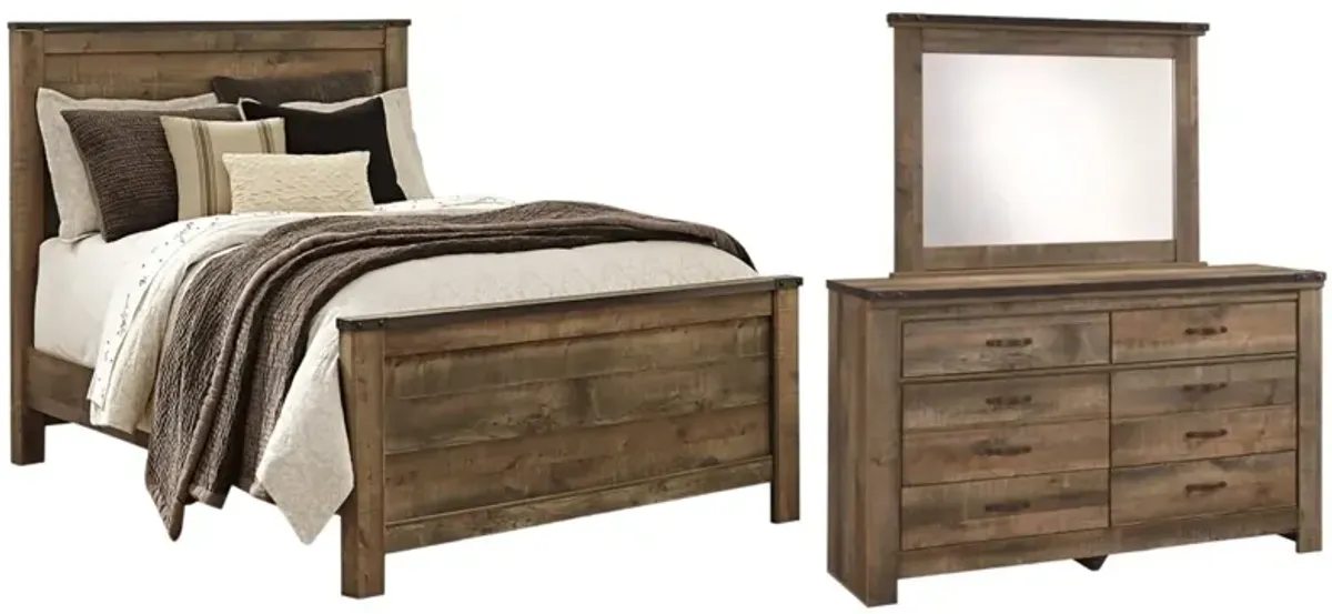Signature Design by AshleyÂ® Trinell 3-Piece Brown Queen Panel Bed Set
