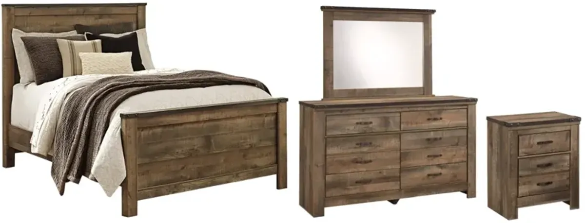 Signature Design by AshleyÂ® Trinell 4-Piece Brown Queen Panel Bed Set