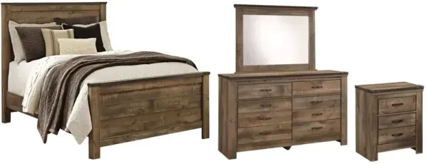 Signature Design by AshleyÂ® Trinell 4-Piece Brown Queen Panel Bed Set